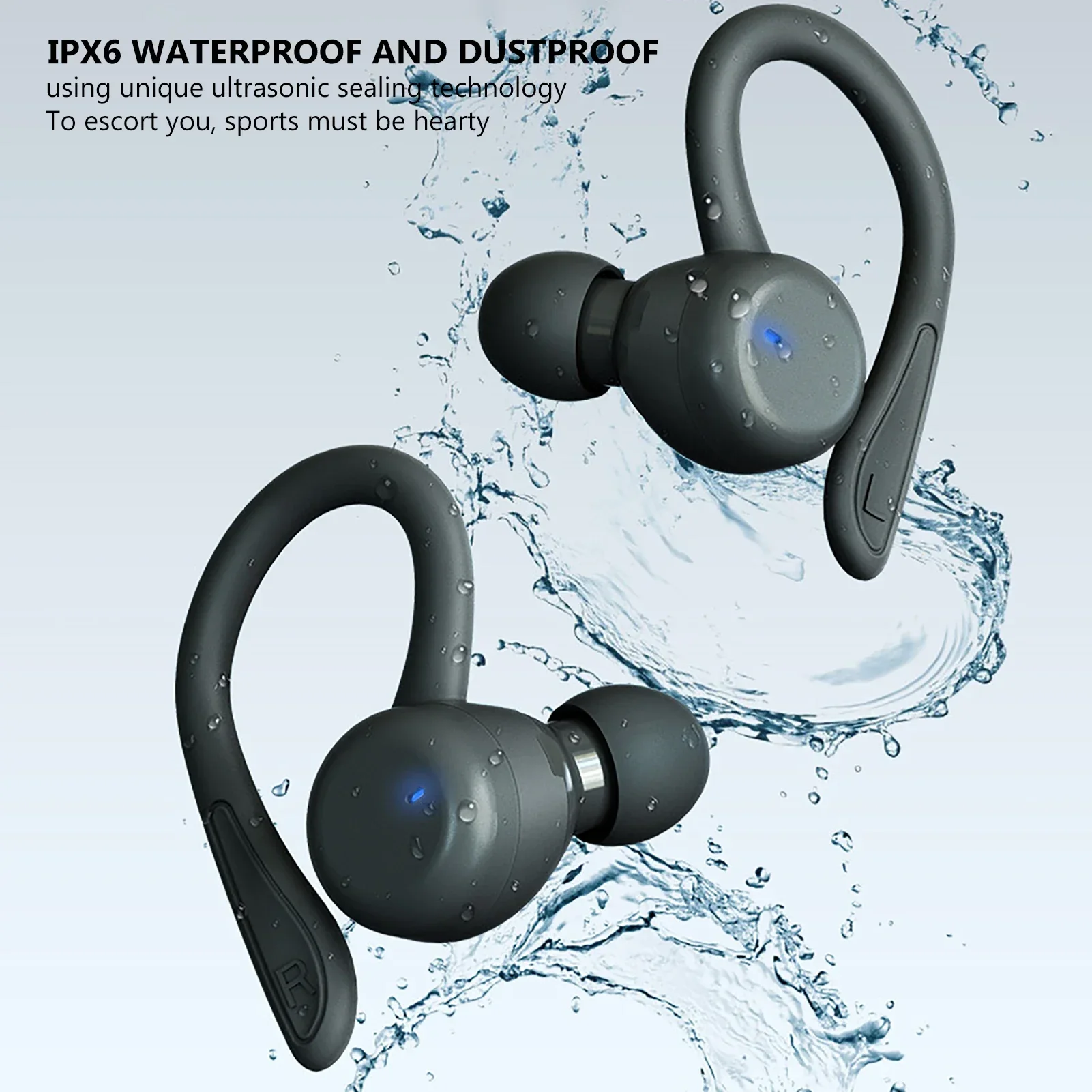 

Wireless headphones in-ear true wireless headphones capacity ear-hanging sports waterproof Bluetooth headphones high