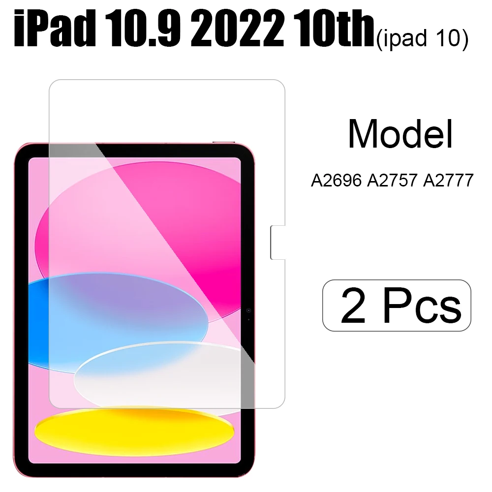 thumbnail image 1 of Película de vidrio templado para tableta para Apple ipad Air 3 2019 10,5 "Protector de pantalla de prevención de explosiones a prueba de arañazos 2 uds A2152 A2123, 1 of 5