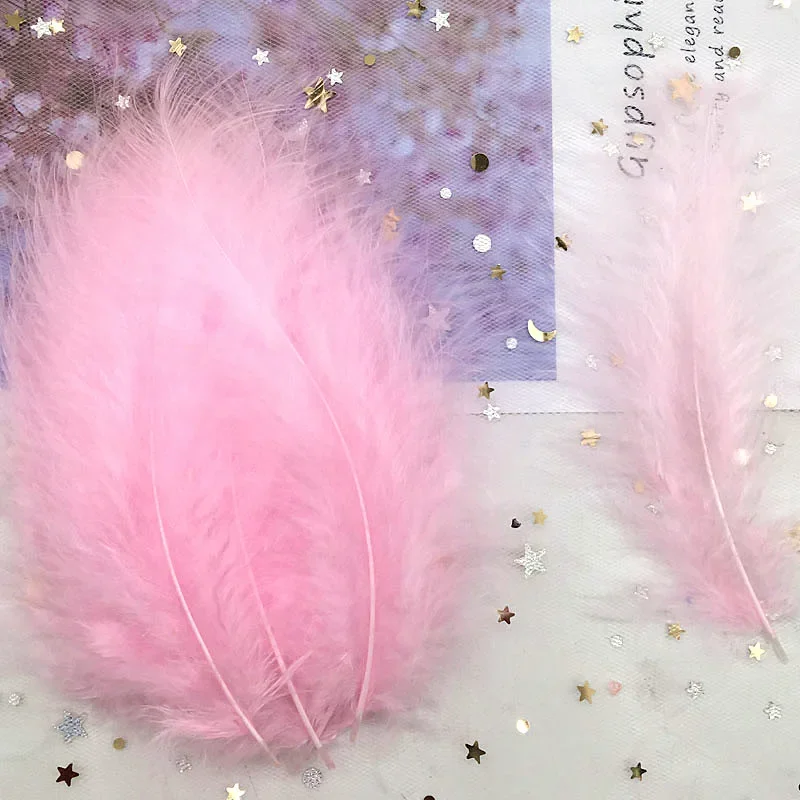 Turkey Marabou Feathers for DIY Jewelry and Craft Decor, 50pcs, 4-6 Inches