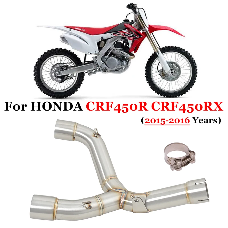 Motorcycle Exhaust Escape Modifide Stainless Steel Mid Link Pipe Slip On For HONDA CRF450R CRF450RX CRF 450 R XR 2015 2016 Years