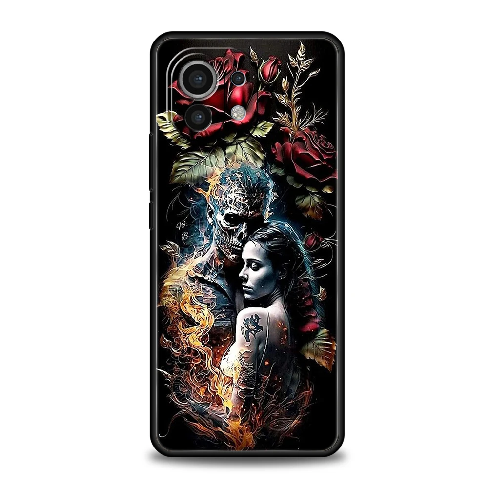 Love Skeleton Skull Shockproof Silicone Phone Case Cover