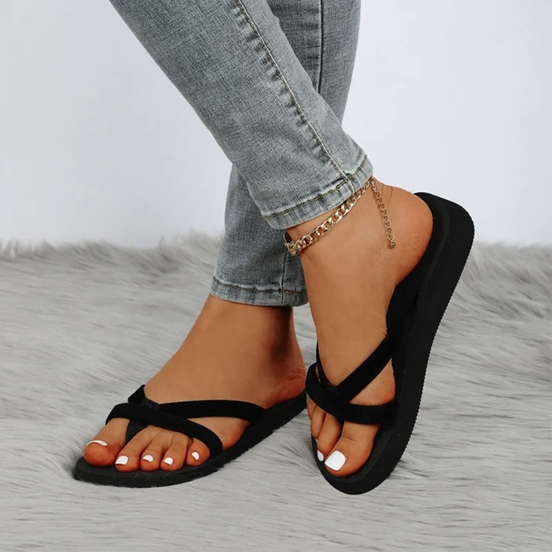 Sandal Wanita Sandal Wedges Platform Modis Musim Panas Sandal Flip Flop  Santai Luar Ruangan Sandal Pantai Travel Sandal Wanita Hak Tinggi -  AliExpress