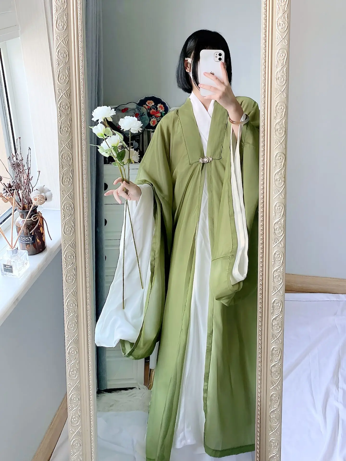 

Original Hanfu Solid Color Ming Cloak Four Seasons Men's and Women's Large size Dress