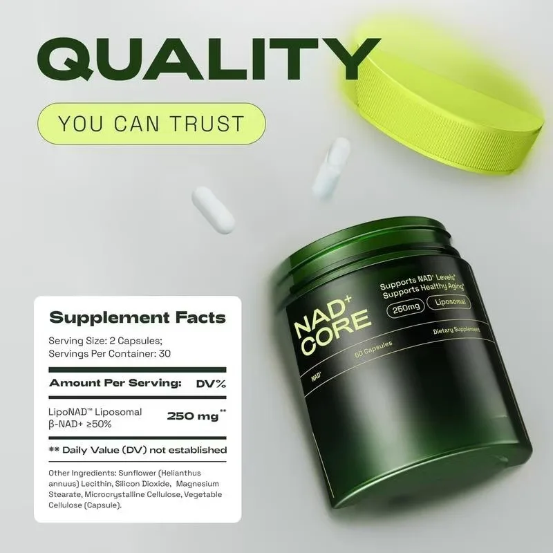 NAD+ Boost Energy Anti-aging Niacinamide Pure Natural Capsules Liposomal Nicotinamide Riboside Capsules 250mg