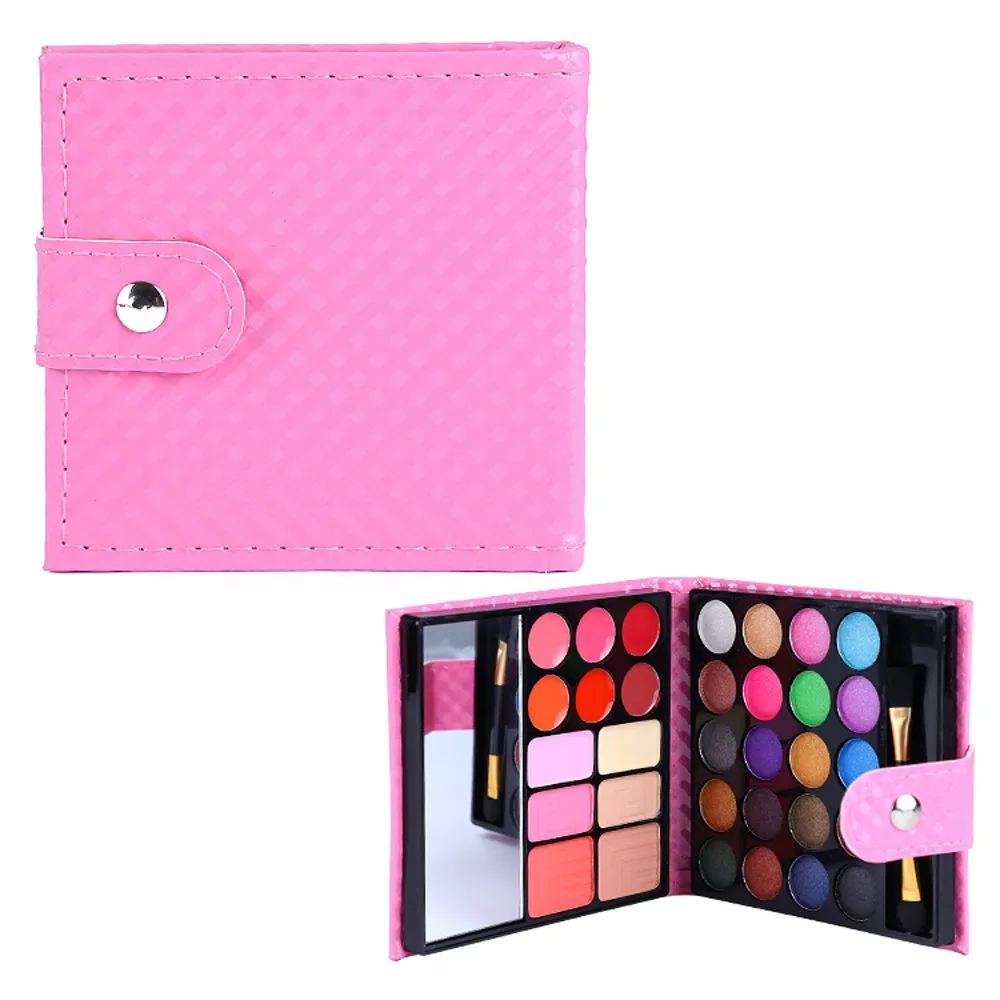 33 Colors Eye Shadow Powder Blush Lipstick Lasting Cosmetics Makeup Set with Mirror For Beginner Kids Travel Portable Palette 4
