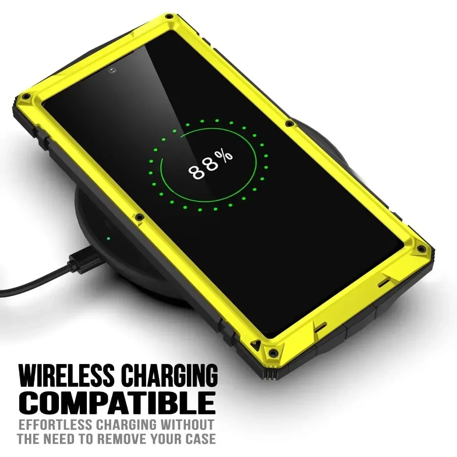 Premium Heavy-Duty Aluminum Metal Armor Phone Case with Shockproof Screen Protector