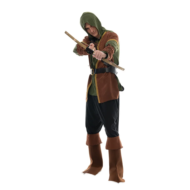 Family Vintage Green Archer Costume Halloween Forest Hunter Hoodie Suit Hoilday Party Cosplay Carnival Easter Purim Fancy Dress cosplay jumpsuit superhero cosplay costume kids cosplay costume