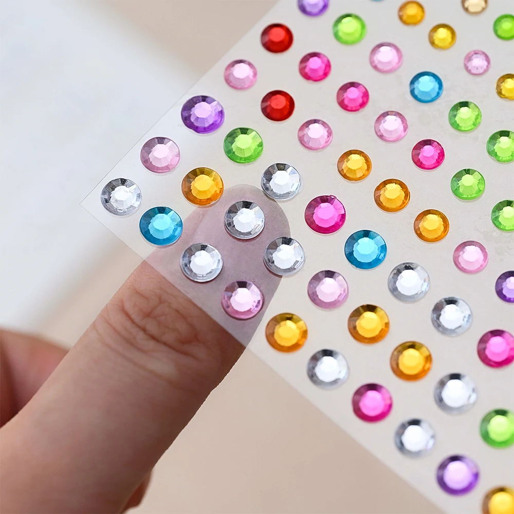 3D Face Eyes Party Makeup Tattoo Sticker Acrylic Diamond Rhinestones Sticker Self-adhesive Mixed Crystal Face Decoration Sticker 6