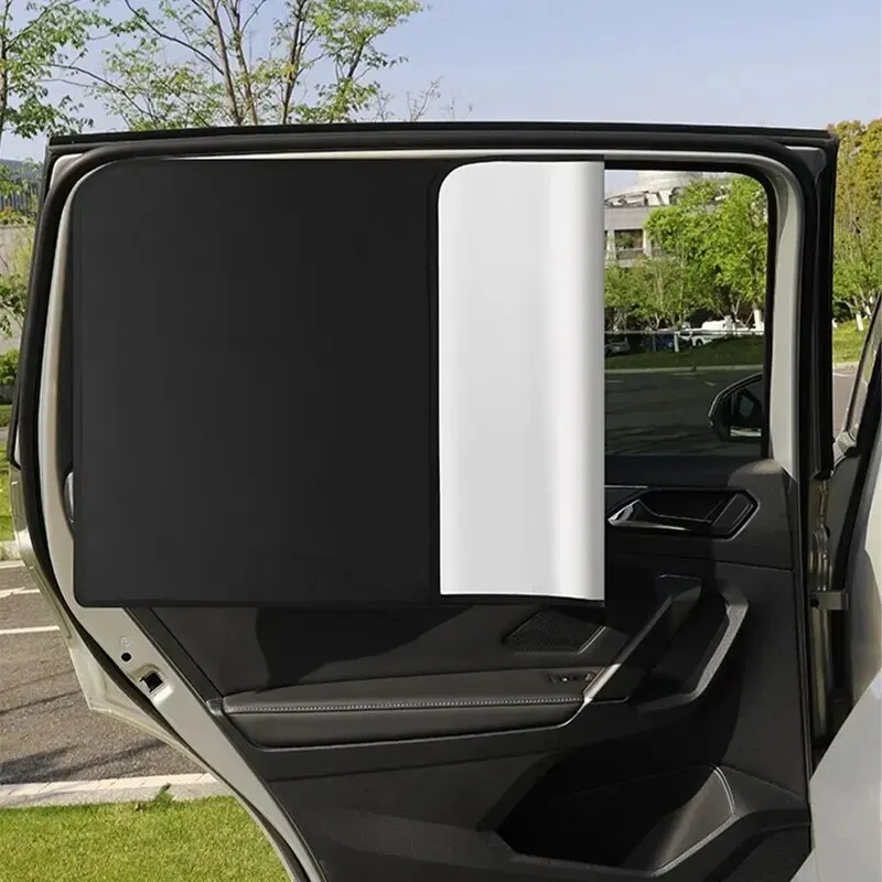 2Pcs Car Side Window Sun Shade Magnet Privacy Curtains UV Reflection Anti Glare UV Block Sunshade for Front/Back Window