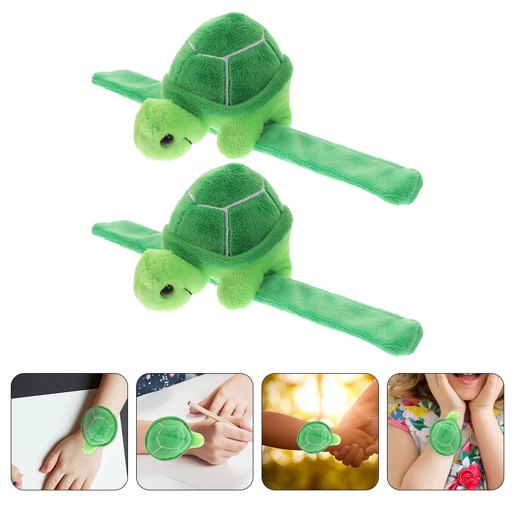 2 Pcs Children's Toys Mountain Turtle Snap Ring Bracelets Slap Bulk Festival Animals