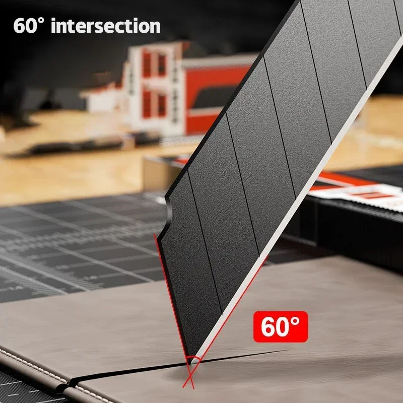 Utility Knife Carbon Steel Replace Utility Knife Blade 100mm*18mm Thick Black DIY Tool Carving Blades For Student Office Stationery