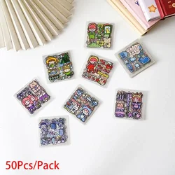 50 - Pack Transparent Waterproof Cartoon Stickers - Cute PVC Designs for DIY Scrapbook & Decor (50Pcs)