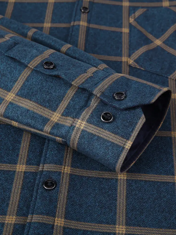 Men's Warm Plaid Flannel Shirt for Autumn Winter
