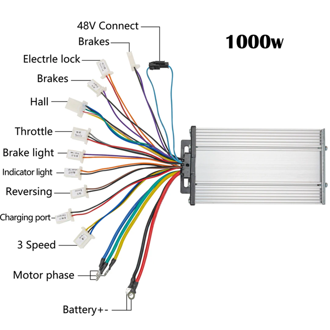 Kunray 1000W-2000W Controller Connector Diagram and Wire Identification