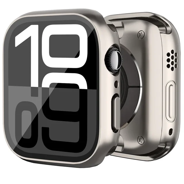    Film en verre trempé + étui pour Apple Watch, 46mm 42mm 45mm 44mm 41mm 40mm, protecteur d'écran PC dur pour iWatch 10 9 8 7 6 1