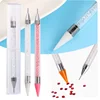 1pcs Crystal Double Head Point Drill Pen Gem Rhinestone Picker Wax Pencil 2Ways Use Sticking Picking Dotting Jewelry Tools 1