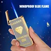 2024 Intelligent Voice-activated Windproof  Flame Lighter Airflow Gravity Sensing Knock  Ignition Visual Gas Window Men Gadget 2