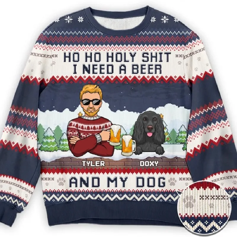 Men Women Ugly Christmas Sweater Funny 3D Printing Climax Tacky Christmas Jumpers Tops Couple Holiday Party Xmas Sweatshirt