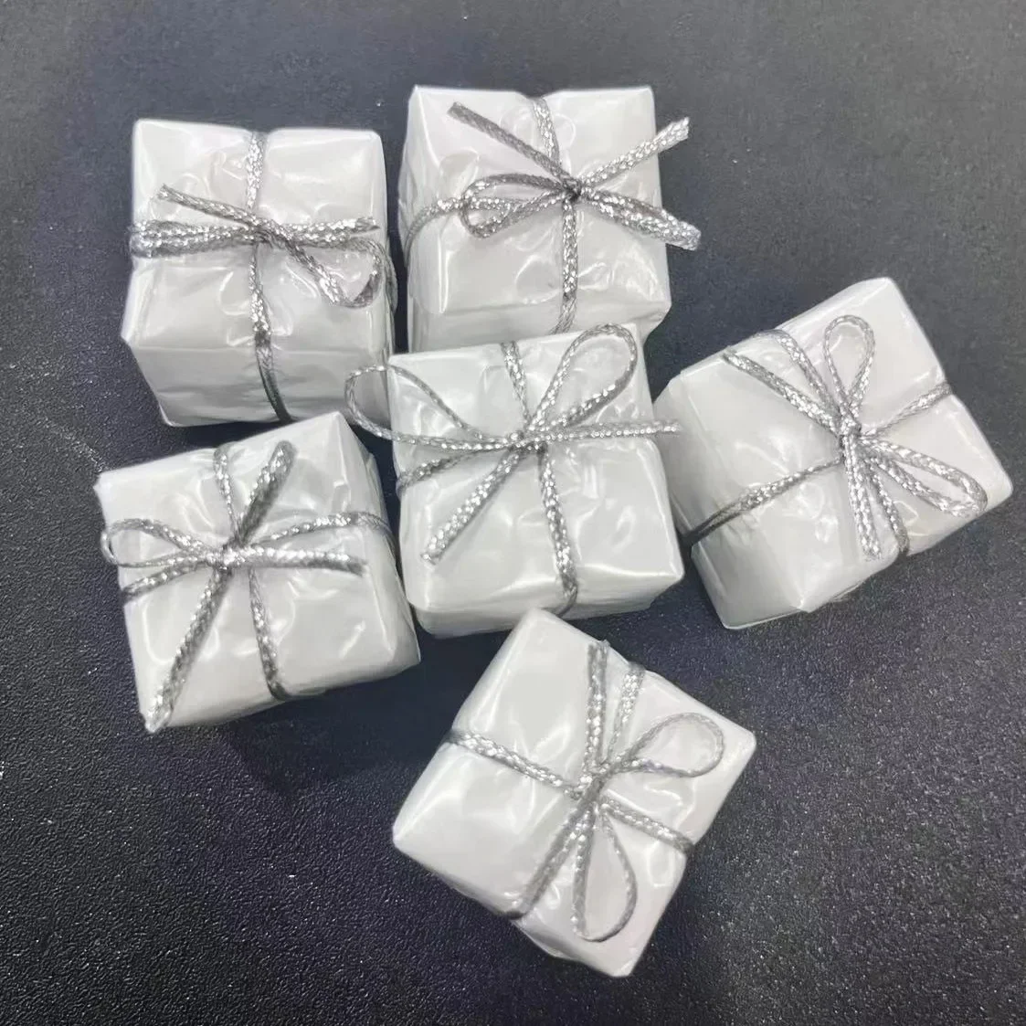 12Pcs Mini Christmas Gift Boxes Colorful Tree Pendant Ornaments Foam Decorations for New Year Party