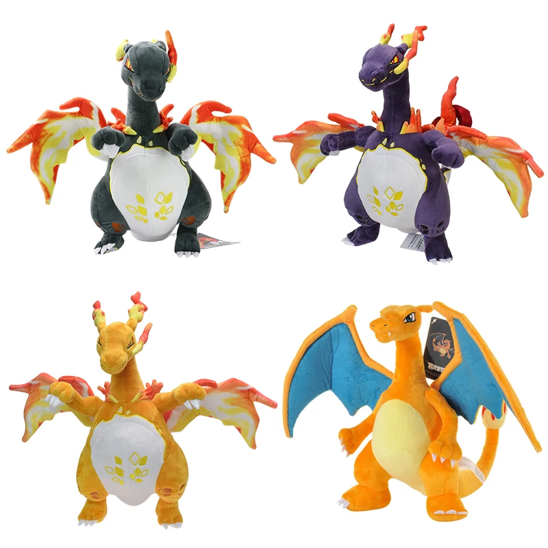 Kawaii Pokemon Mega Charizard X Y Soft Plush Toys Cute Anime Figure Shiny Gigantamax Rayquaza Charizard Anime Stuffed Toy