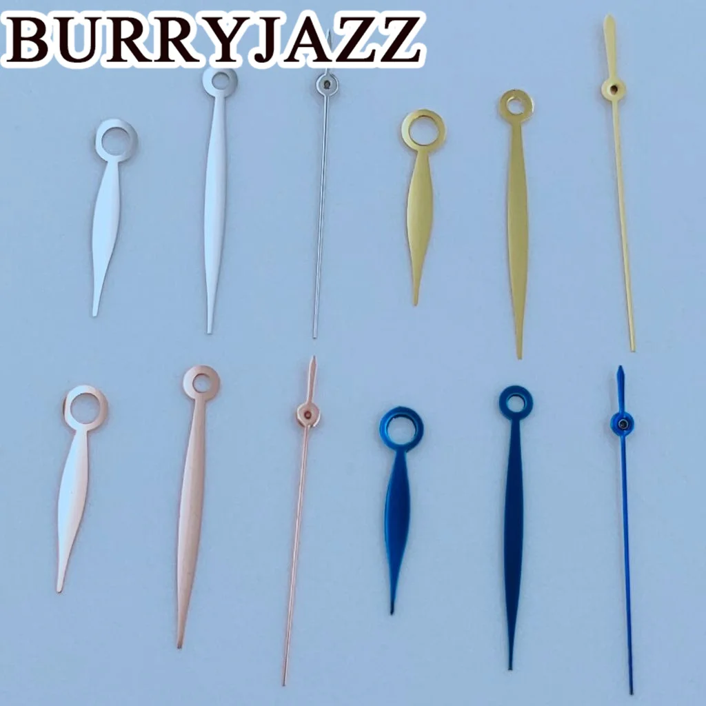 

BURRYJAZZ Silver Gold Rose Gold Blue Watch Hands Hands Fit NH35 NH36 7S26 7S36 4R35 4R36 Movements