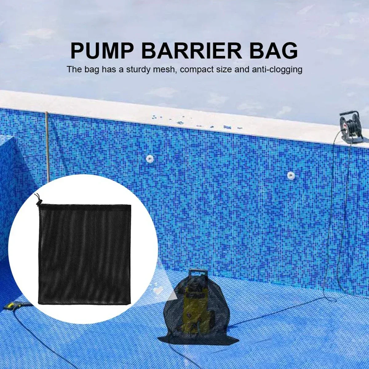 Anti-clog Pump Barrier Bag Pump Filter Mesh Bag Mesh Drawstring Reusable Pond Protector Pond Biological Filter 2PC aquarium filter