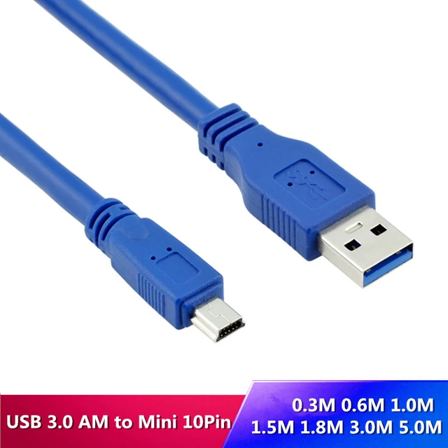 USB 3.0 A Male to Mini 10Pin B Extension Cable USB 3.0 A male to Mini USB  cable 0.3M/0.6M/1M/1.5M/1.8M/3M/5M 1FT 2FT 5FT 6FT - AliExpress