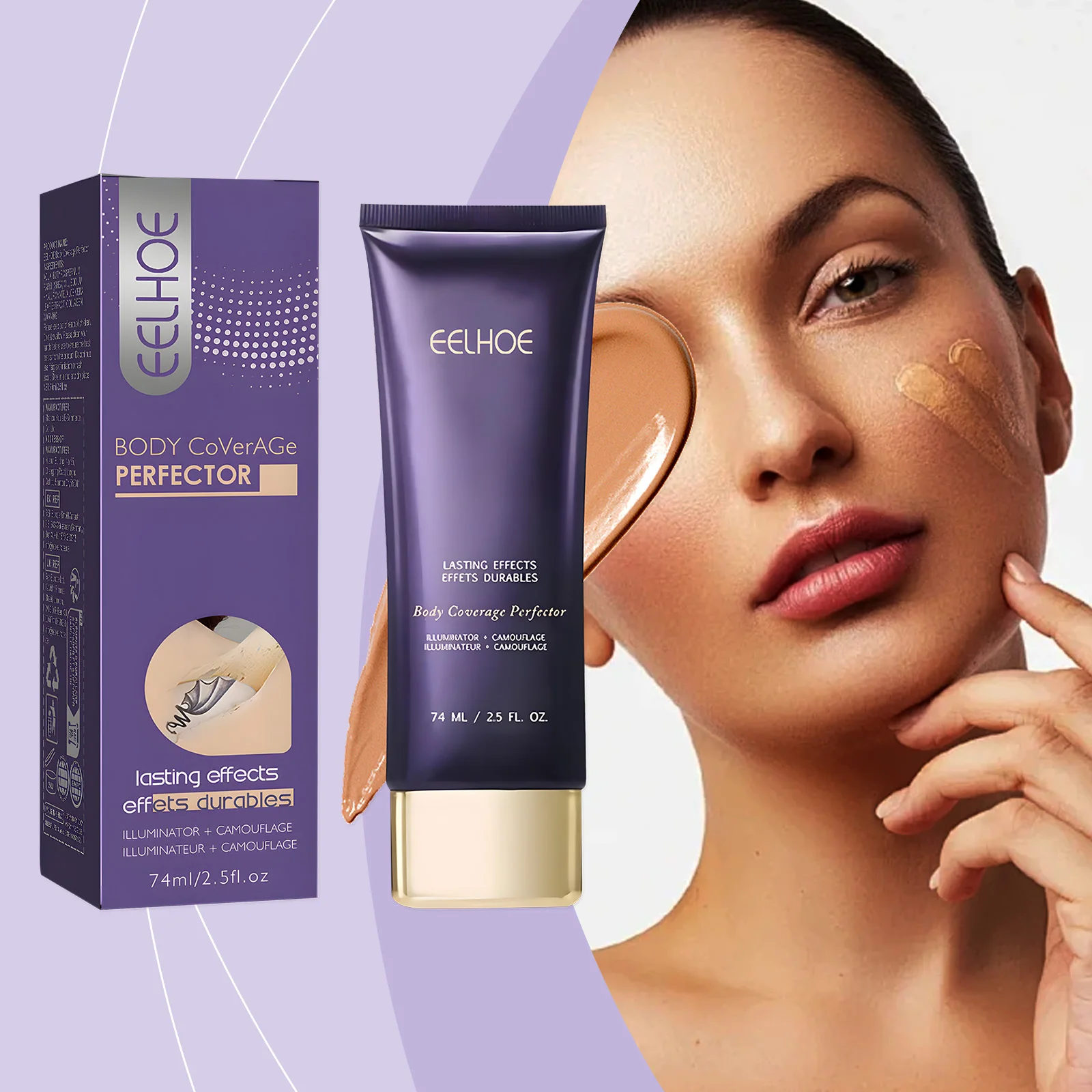 EELHOE Body Concealer Full Coverage Covering Tattoo Sweatproof Waterproof Body Foundation Body Coverage Perfector Makeup