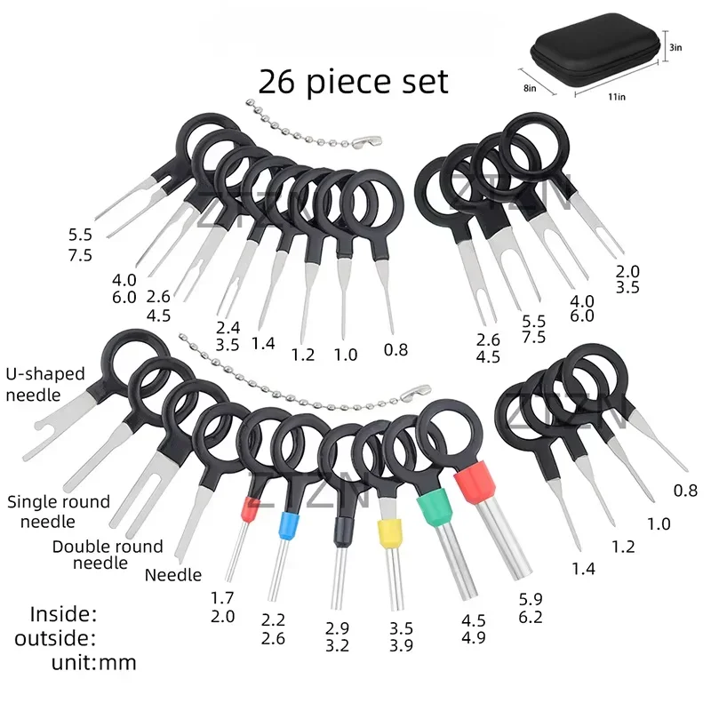 Car Terminal Removal Kit 26/36/41pcs Wire Plug Connector Extractor Puller Release Pin Extractor Set Terminal Plug Repair Tools car terminal tools