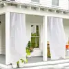 Simple Waterproof White Patio Drapes Multipurpose Patio Curtain Polyester Solid Pergola Curtain for Outdoor 1