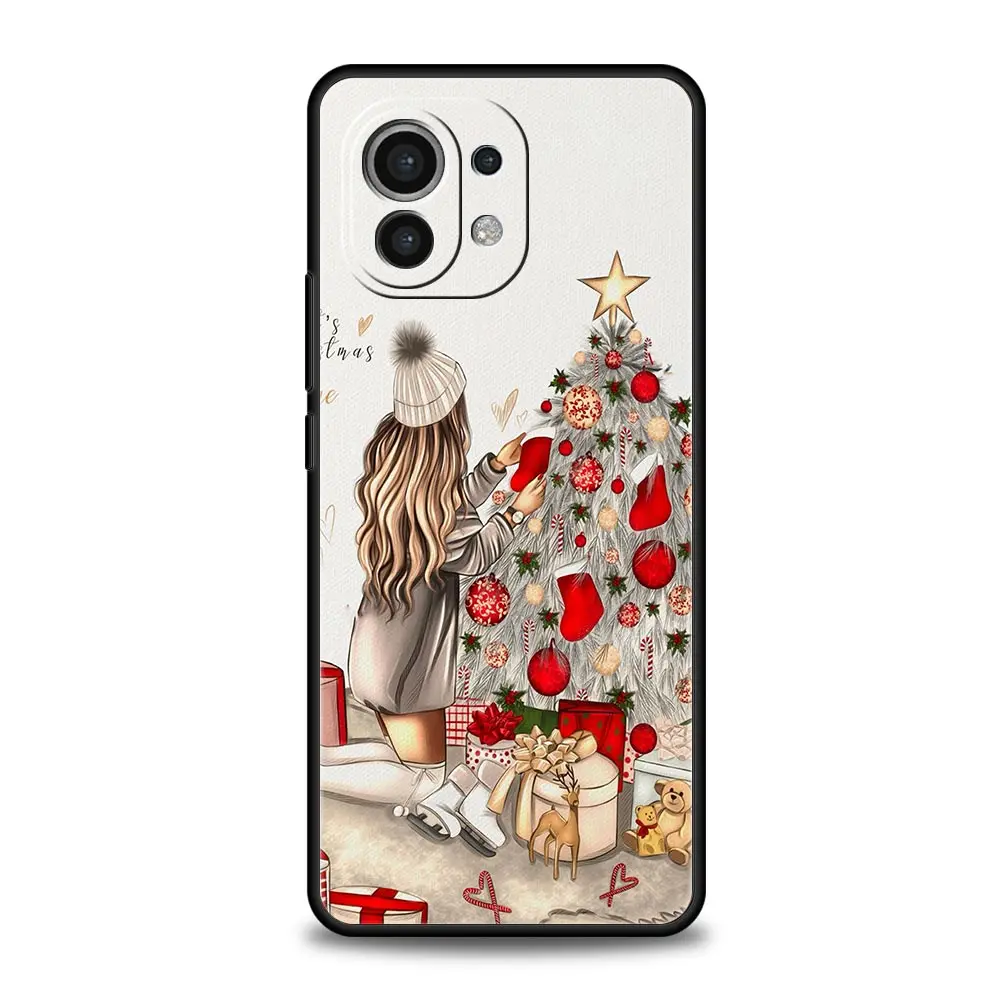Festive Girls Art Coffee Phone Case - Christmas Edition