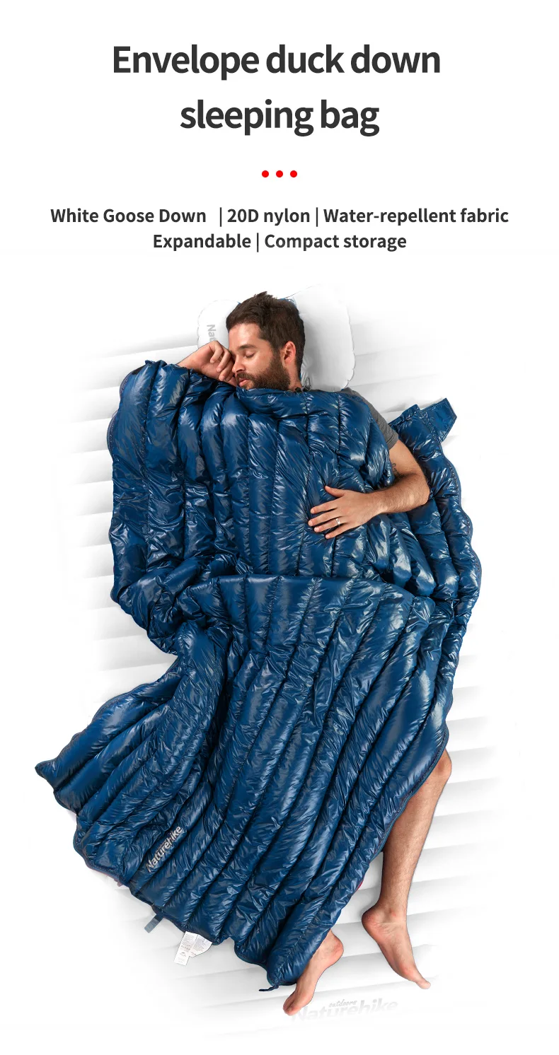 Naturehike CW280 CW295 Schlafsack Entendaunenschlafsack Outdoor-Reisen Camping Spleißbarer ultraleichter Rucksack-Schlafsack – Detail 2