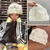 1 Pcs Spring Summer Acrylic Fiber Hand-woven Thread Knitting Thin Hollowed Out Breathable Tide Woolen Melon Leather Baotou Hat 6