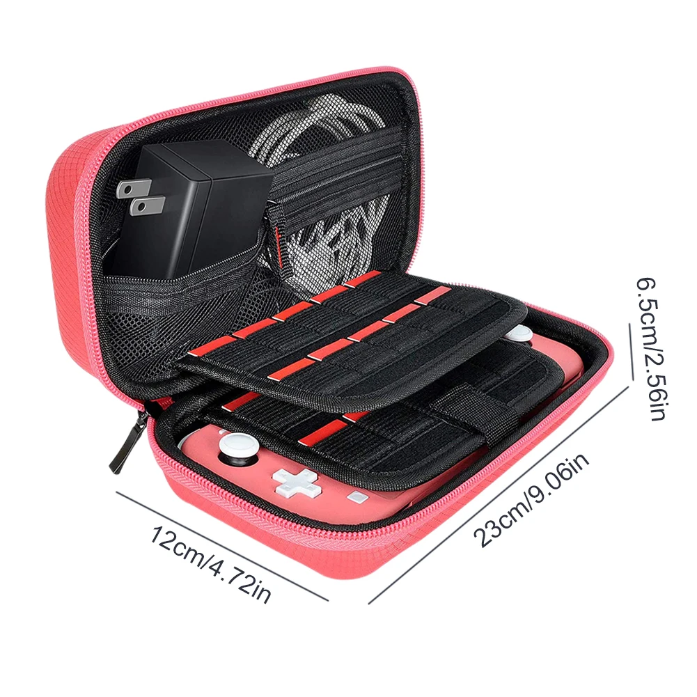 여행용 보호 가방 나일론 EVA 하드 운반 케이스 두꺼운 긁힘 방지 이중 수납공간 스위치 라이트용 방진