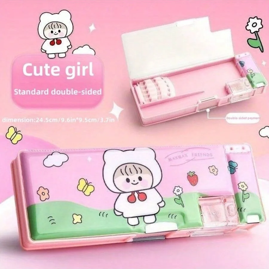 Cute Cartoon-Style Large Capacity Pencil Box