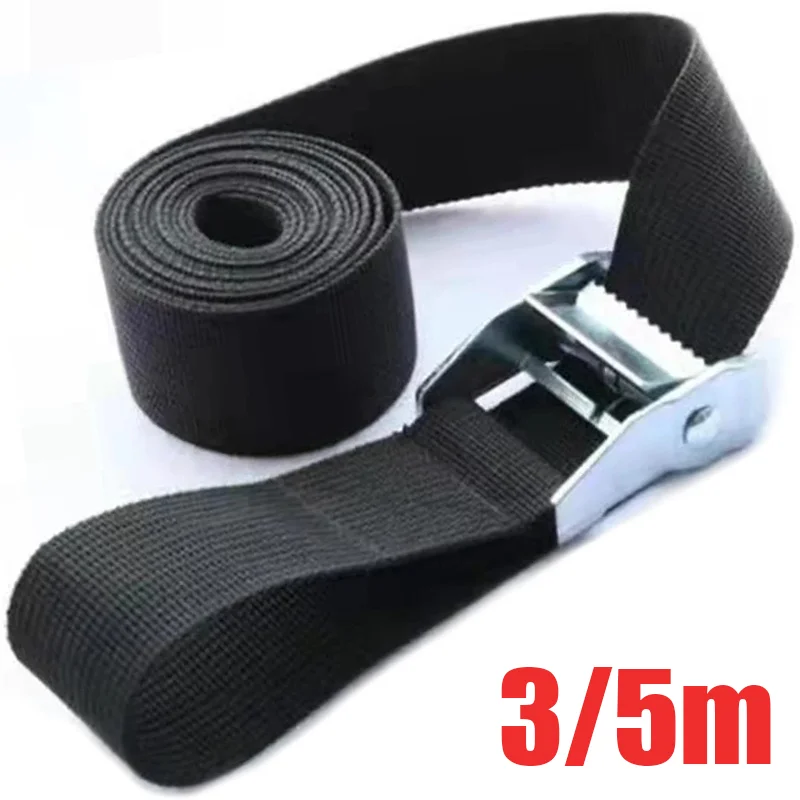 2pcs Tie Down Strap Cargo Luggage Binding Tighten Strong Rratchet Tension Tow Rope with Metal Buckle Organizer Straps
