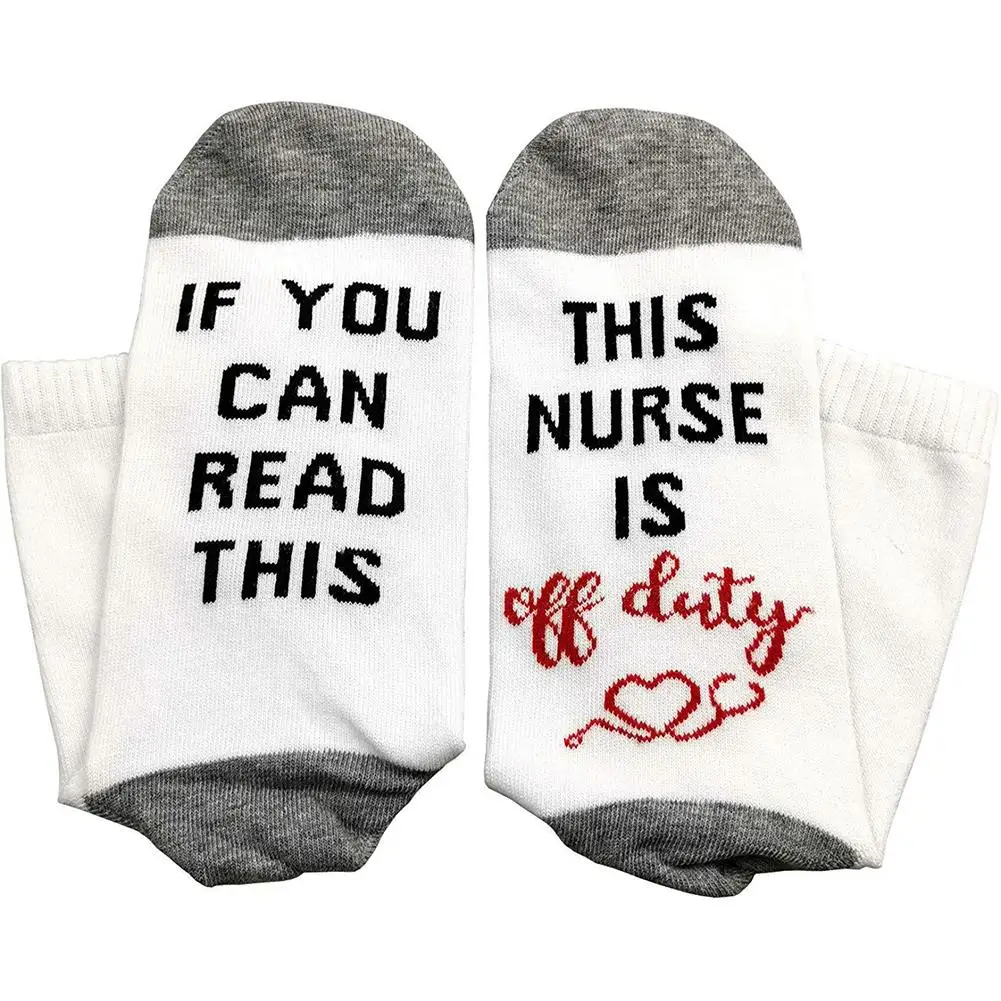 6 pares de calcetines de enfermera para mujer If You Can Read This Nurse  Off Duty Divertidos calcetines unisex para regalo de agradecimiento de