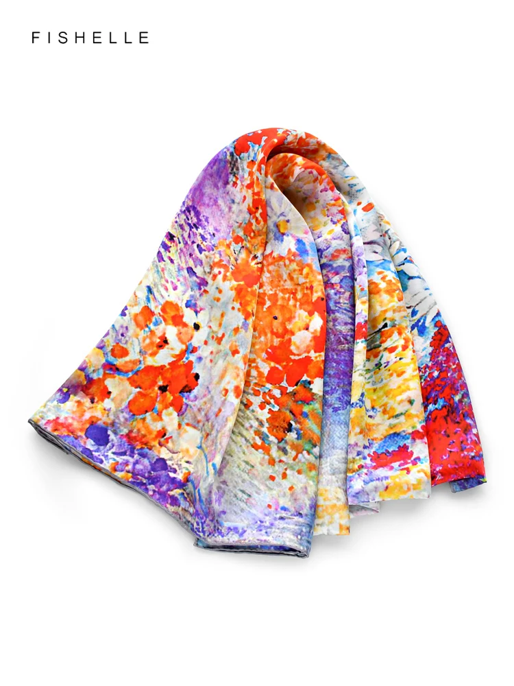 

Красочный цветок 100% натуральный шелк шарф головные шарфы Хиджаб Женский Длинный шейный платок Бандана шаль роскошный подарок для женщин