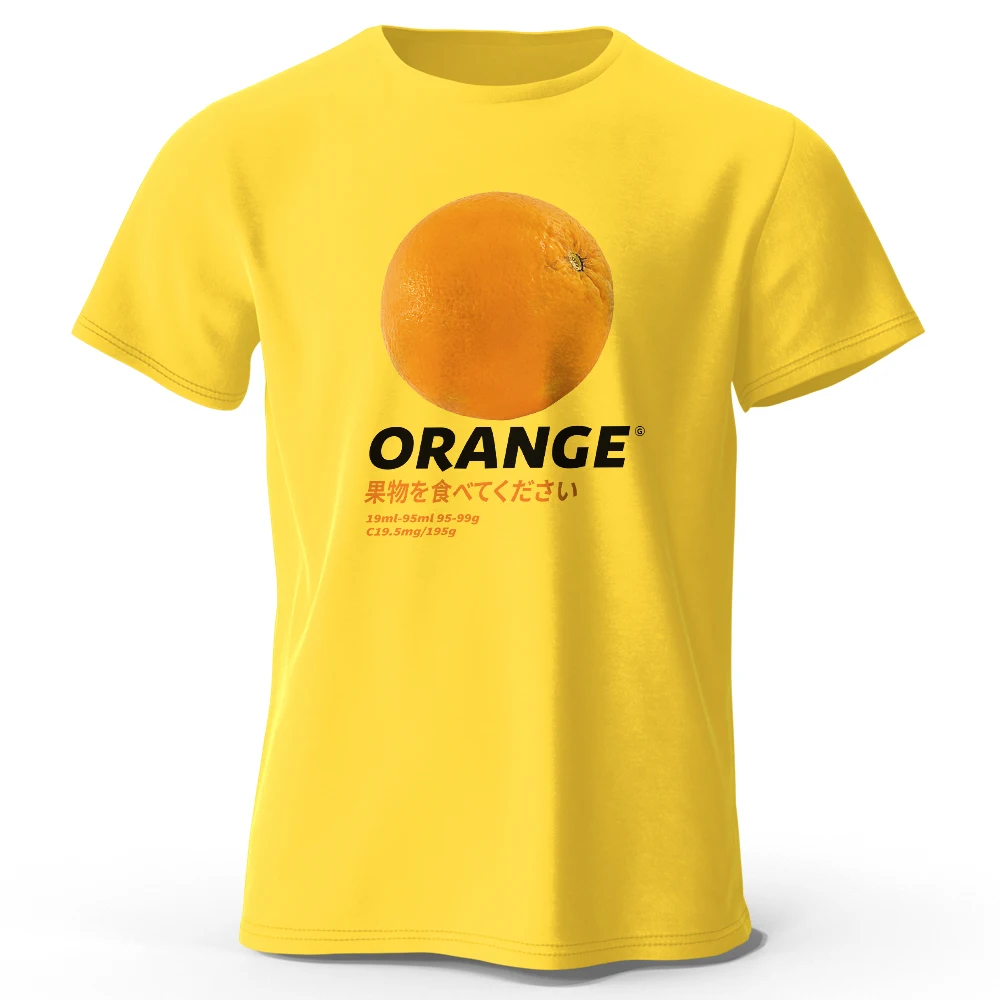 Fresh & Vibrant Orange Fruit Print T-Shirt - Soft & Comfortable Pure Cotton Summer Top