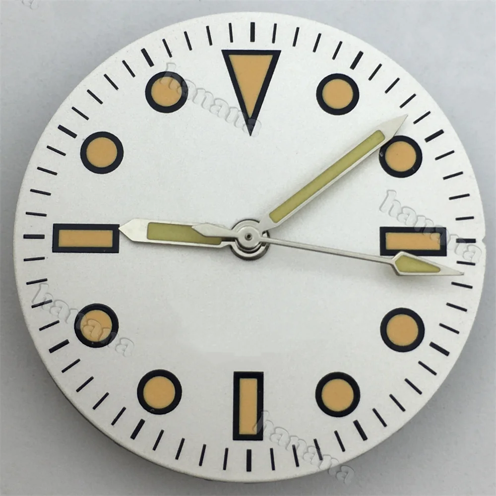 Retro Matte Dial - 29mm Green Luminous Hands for High-Quality Watch Modification