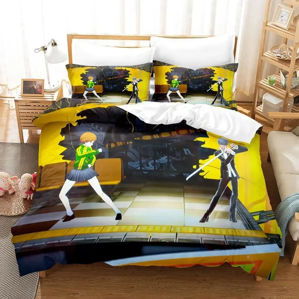 New Game Persona 4 Bedding Set Single Twin Full Queen King Size Bed Set Adult Kid Bedroom Duvet Cover Sets Anime Bed Sheet Set