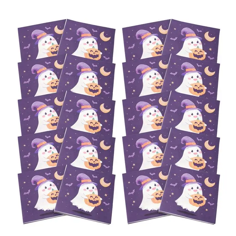 Halloween Party Napkins 20X Halloween Cocktail Napkins 6.5X6.5Inch Decorative Dessert Dinner Hand Napkin Pumpkin Ghost Party