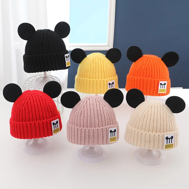 

Disney Cartoon Hat Children's Warm Knit Cap Classic Animation Mickey Party Clothing Accessories Girls' Toys Birthday Gifts