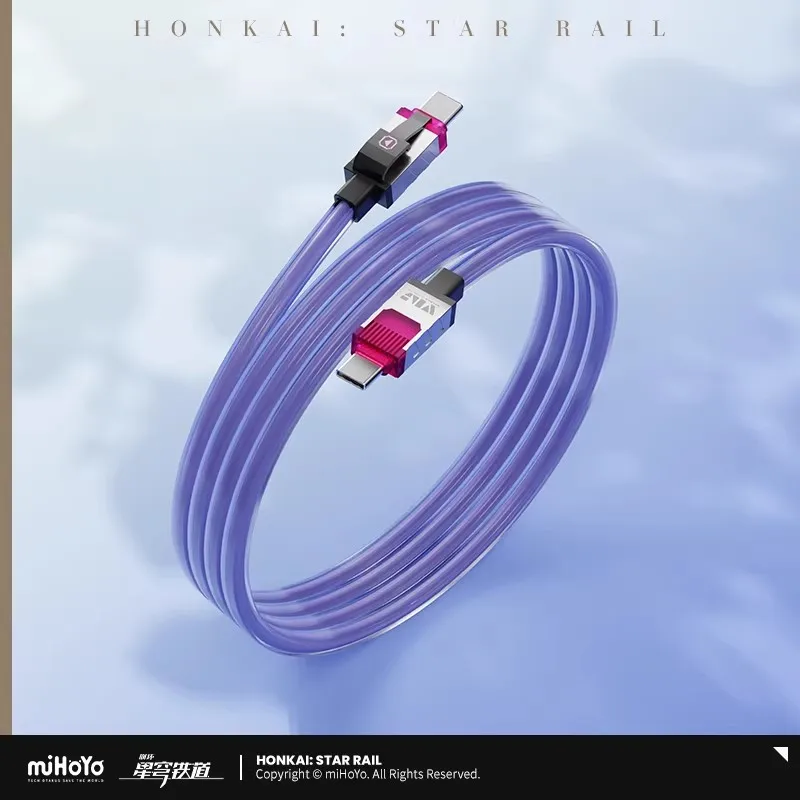 miHoYo 게임 Honkai Star Rail 실버 울프 35W TypeC-TypeC 고속 충전 헤드 데이터 케이블 애니메이션 펜던트 코스프레 크리스마스 선물