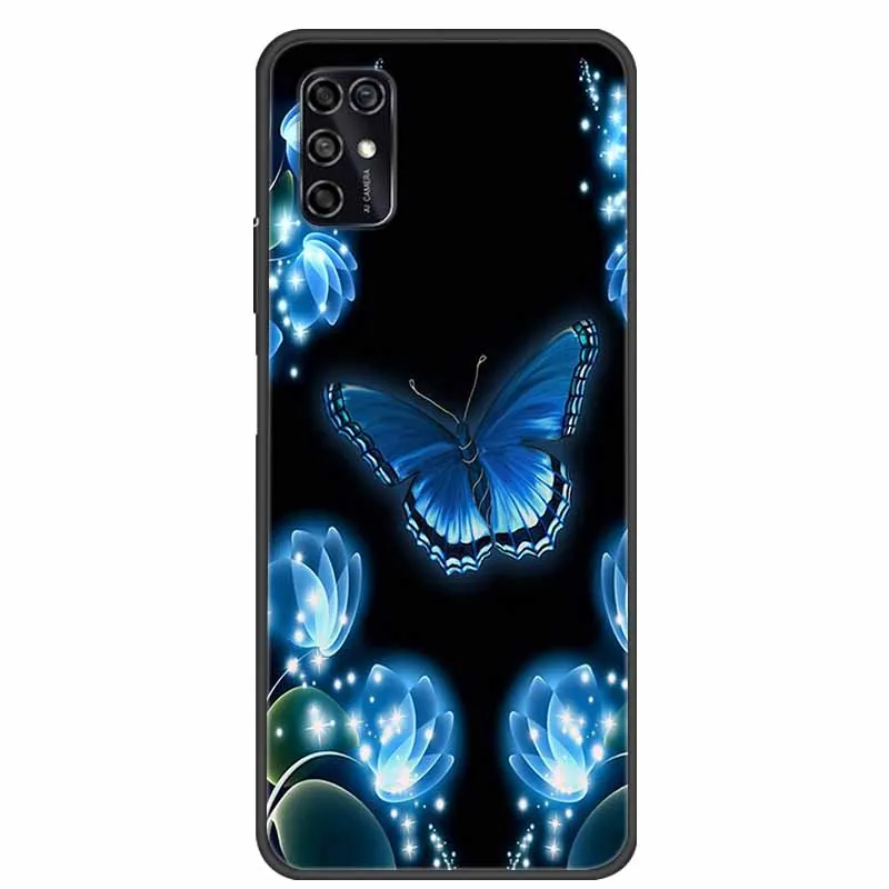 Black Silicon TPU Soft Phone Cover with Cartoon Design