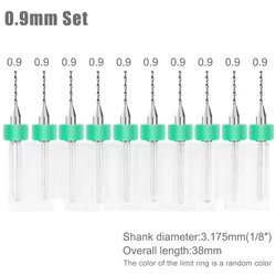 Premium 10-Piece Precision Carbide Mini Drill Bit Set for PCB and CNC Applications (10pcs 0.9mm)