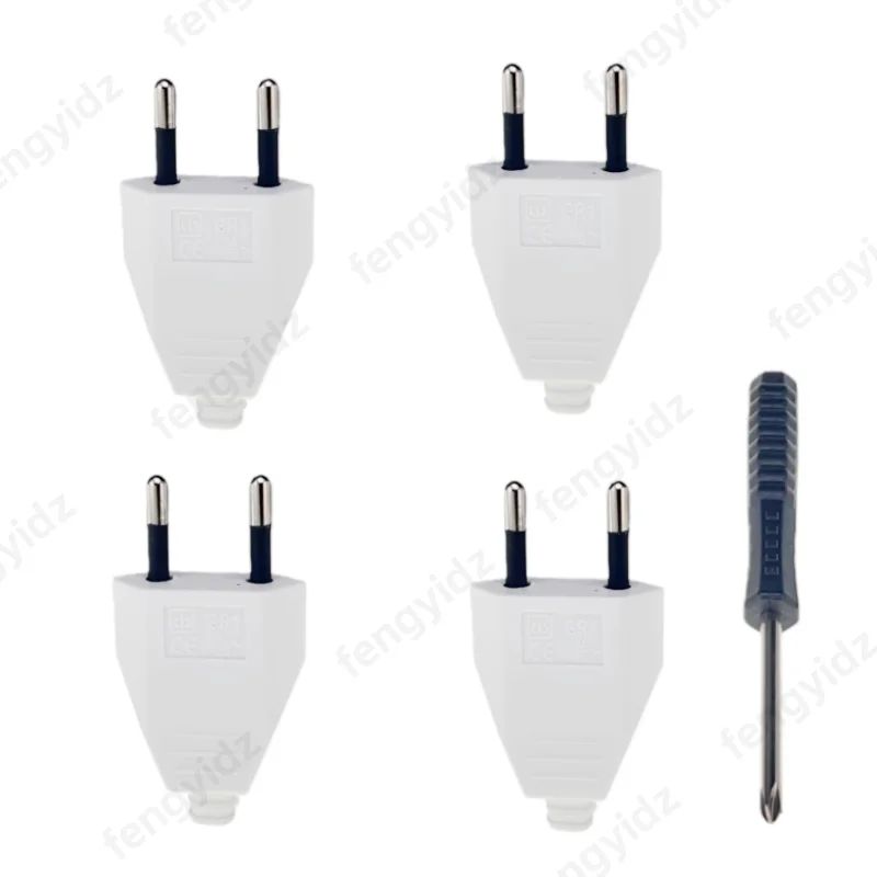 4PCS 유럽형 전원 플러그 재배선 가능 소켓, 드라이버가 포함된 전기 EU 플러그 어댑터, 슈코형 수 플러그 배선 커넥터