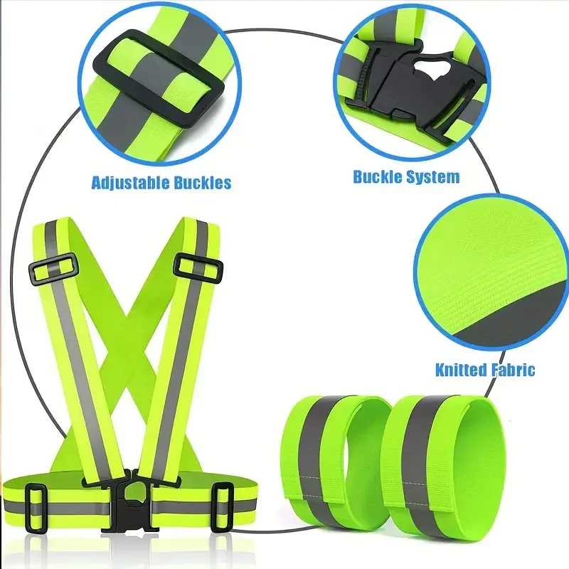 Reflective Safety Vest Unisex Motorcycle Reflective Vest For Night Running Cycling Walking