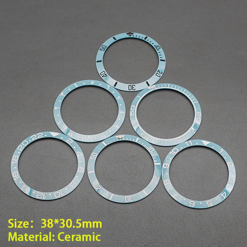 

38*30.5mm Tiffany Blue Ceramic Bezel Insert Replacement of Watch Accessories Fit GMT Bezel Seamaster Men's Watch Case