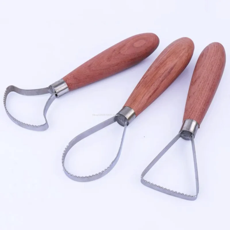 Therwen 2-Piece Pottery Clay Sculpting Tools – Stainless Steel Carving Scrapers With Wooden Handle For Ceramics - View #6